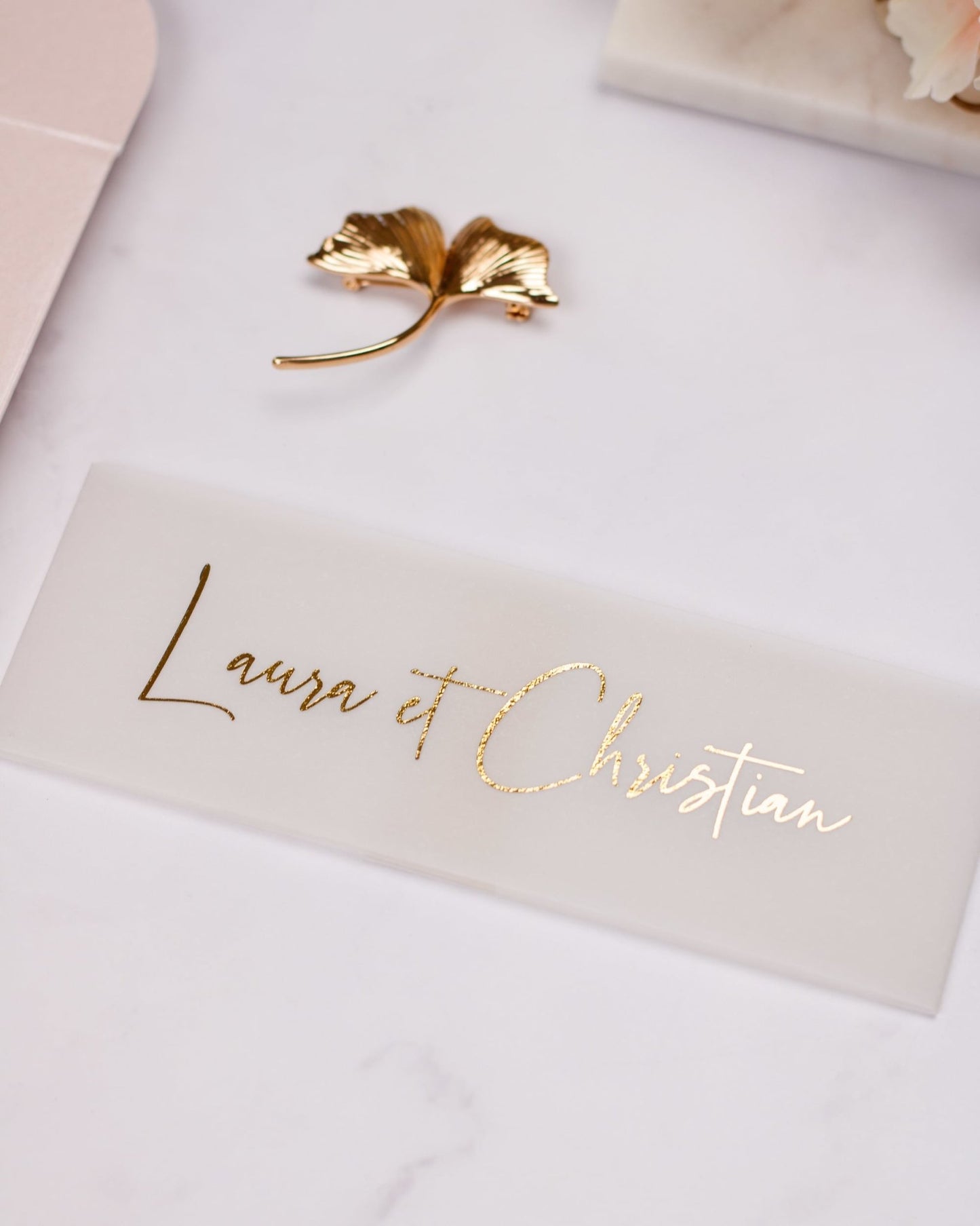 "Topaze" - Faire-part de mariage chic, élégant et romantique avec dorure or - Wedding stationery - Création Luxe Carterie Studio