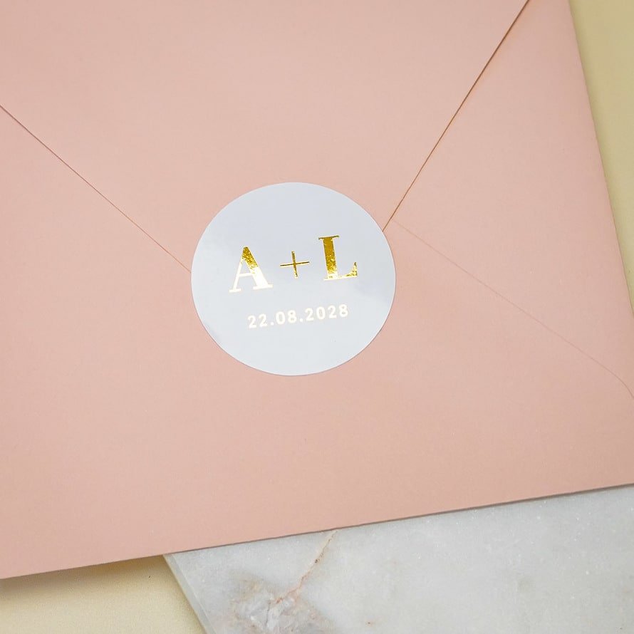 "Tullia - Sticker" - Faire-part de mariage chic, élégant et romantique avec dorure or - Wedding stationery - Création Luxe Carterie Studio