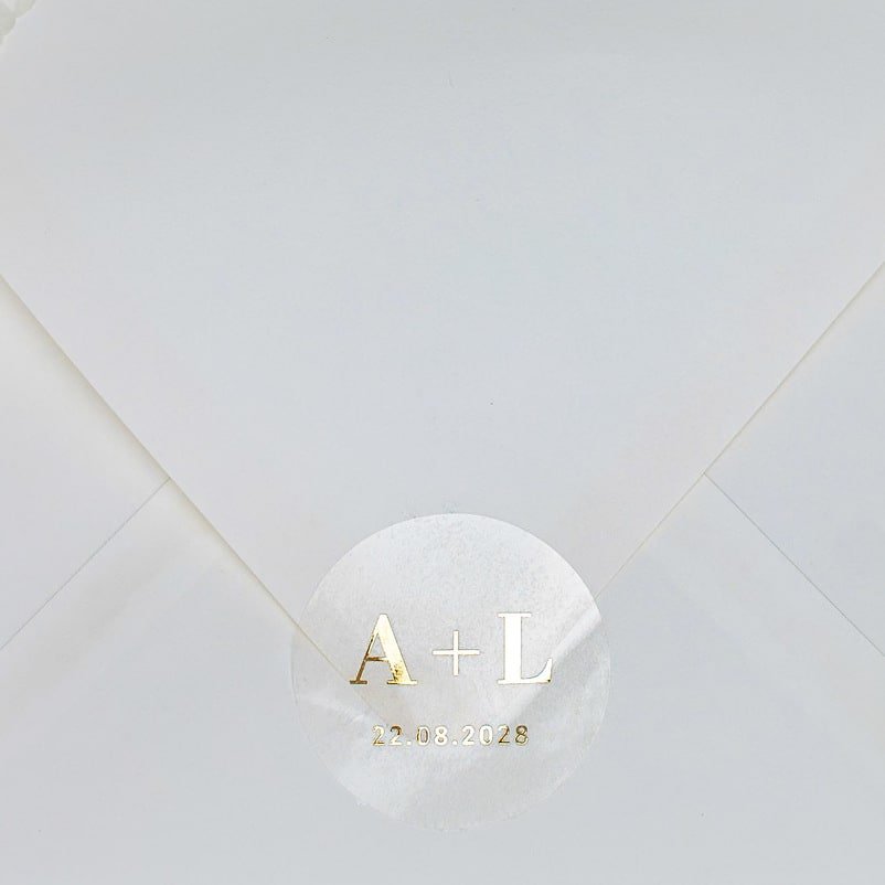 "Tullia - Sticker" - Faire-part de mariage chic, élégant et romantique avec dorure or - Wedding stationery - Création Luxe Carterie Studio