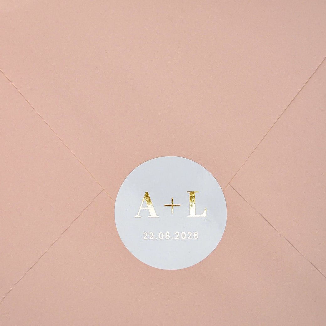 "Tullia - Sticker" - Faire-part de mariage chic, élégant et romantique avec dorure or - Wedding stationery - Création Luxe Carterie Studio