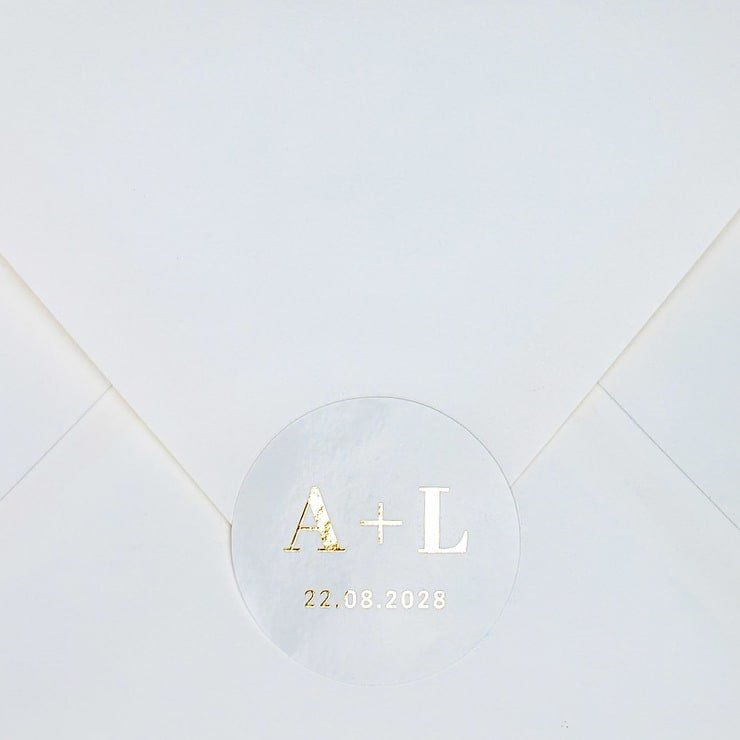 "Tullia - Sticker" - Faire-part de mariage chic, élégant et romantique avec dorure or - Wedding stationery - Création Luxe Carterie Studio