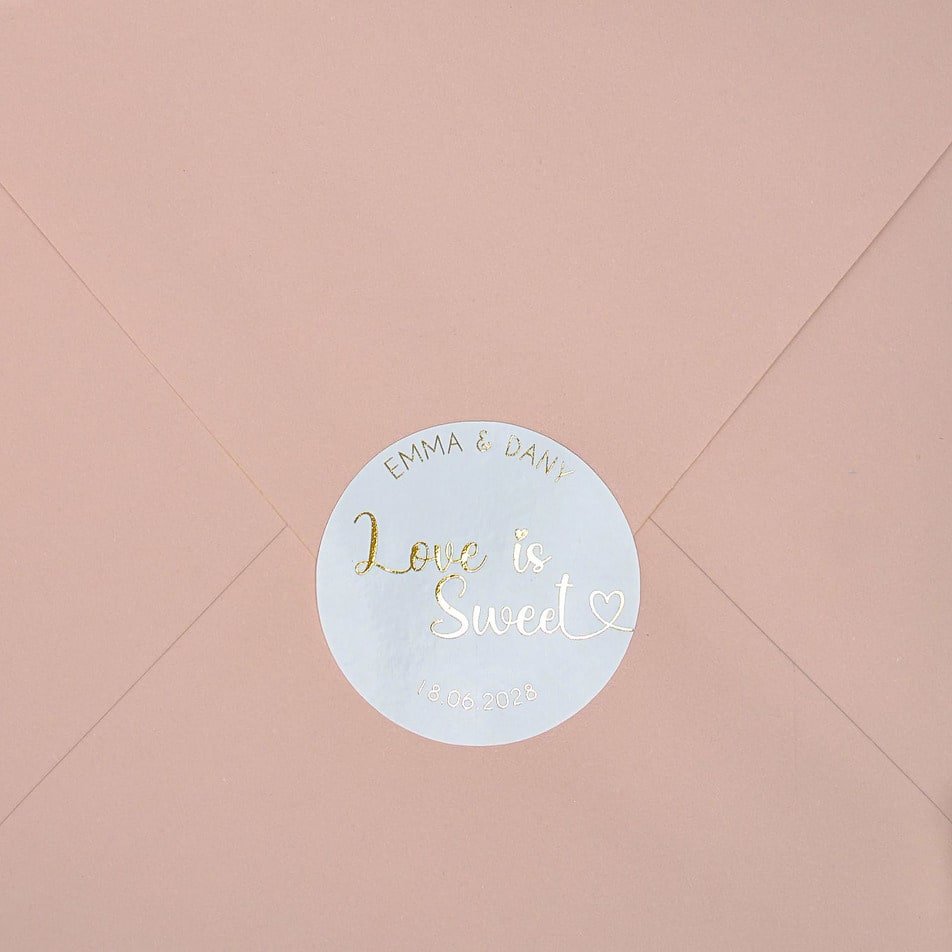 "Ulla - Sticker" - Faire-part de mariage chic, élégant et romantique avec dorure or - Wedding stationery - Création Luxe Carterie Studio