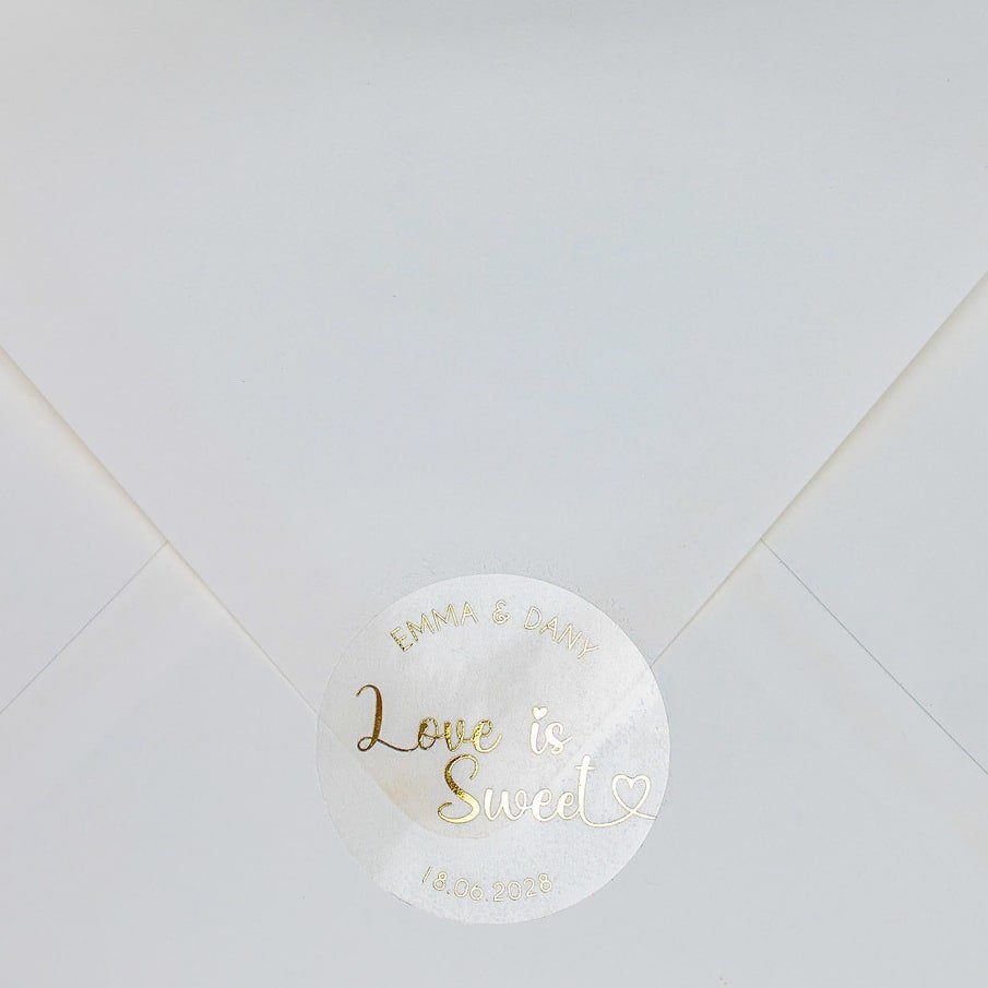 "Ulla - Sticker" - Faire-part de mariage chic, élégant et romantique avec dorure or - Wedding stationery - Création Luxe Carterie Studio