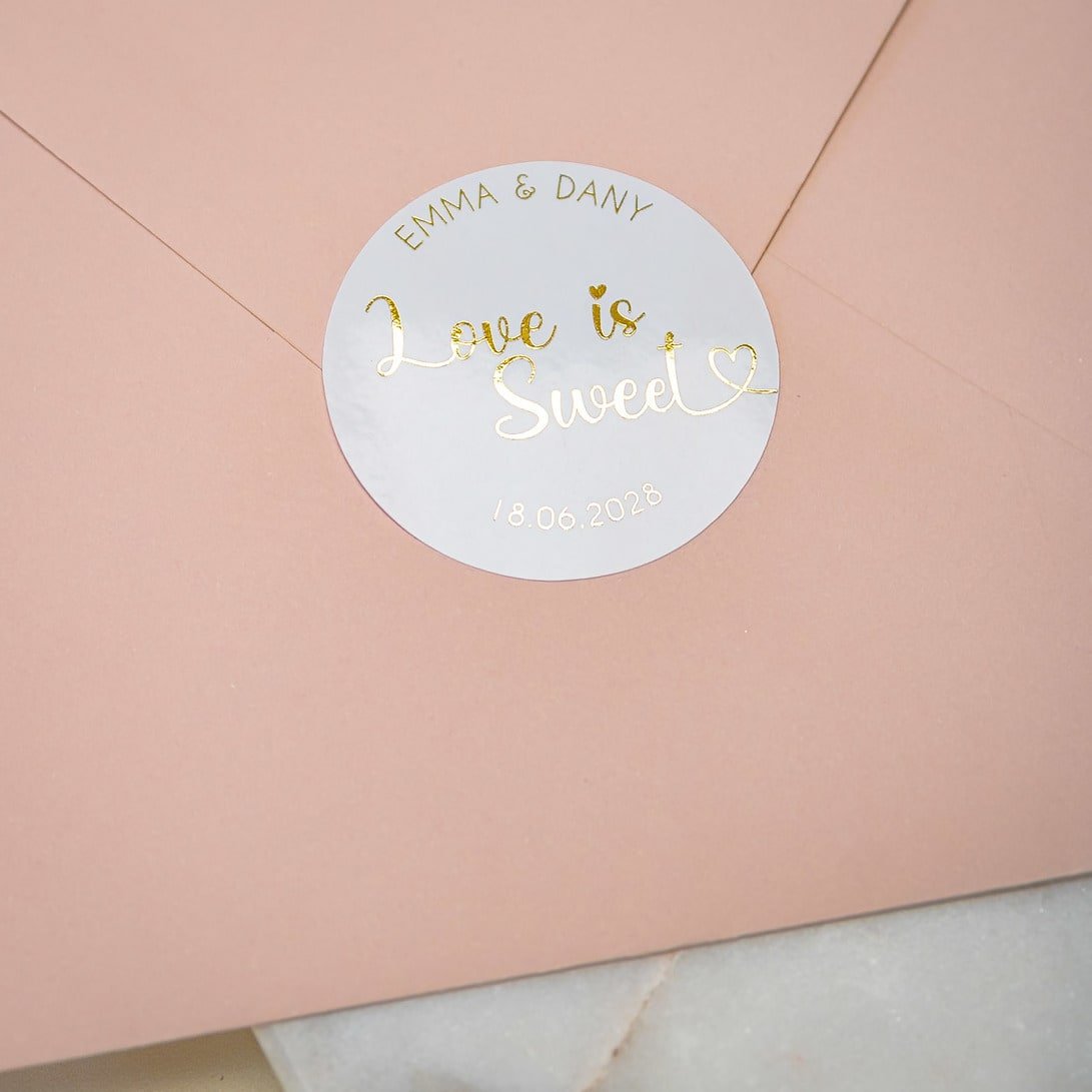 "Ulla - Sticker" - Faire-part de mariage chic, élégant et romantique avec dorure or - Wedding stationery - Création Luxe Carterie Studio