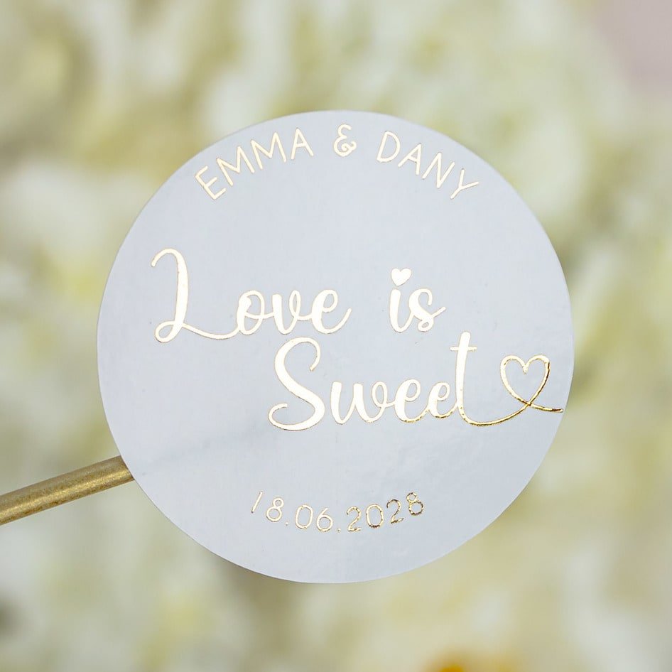 "Ulla - Sticker" - Faire-part de mariage chic, élégant et romantique avec dorure or - Wedding stationery - Création Luxe Carterie Studio