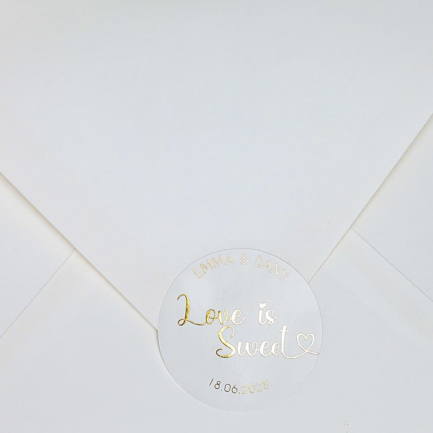 "Ulla - Sticker" - Faire-part de mariage chic, élégant et romantique avec dorure or - Wedding stationery - Création Luxe Carterie Studio