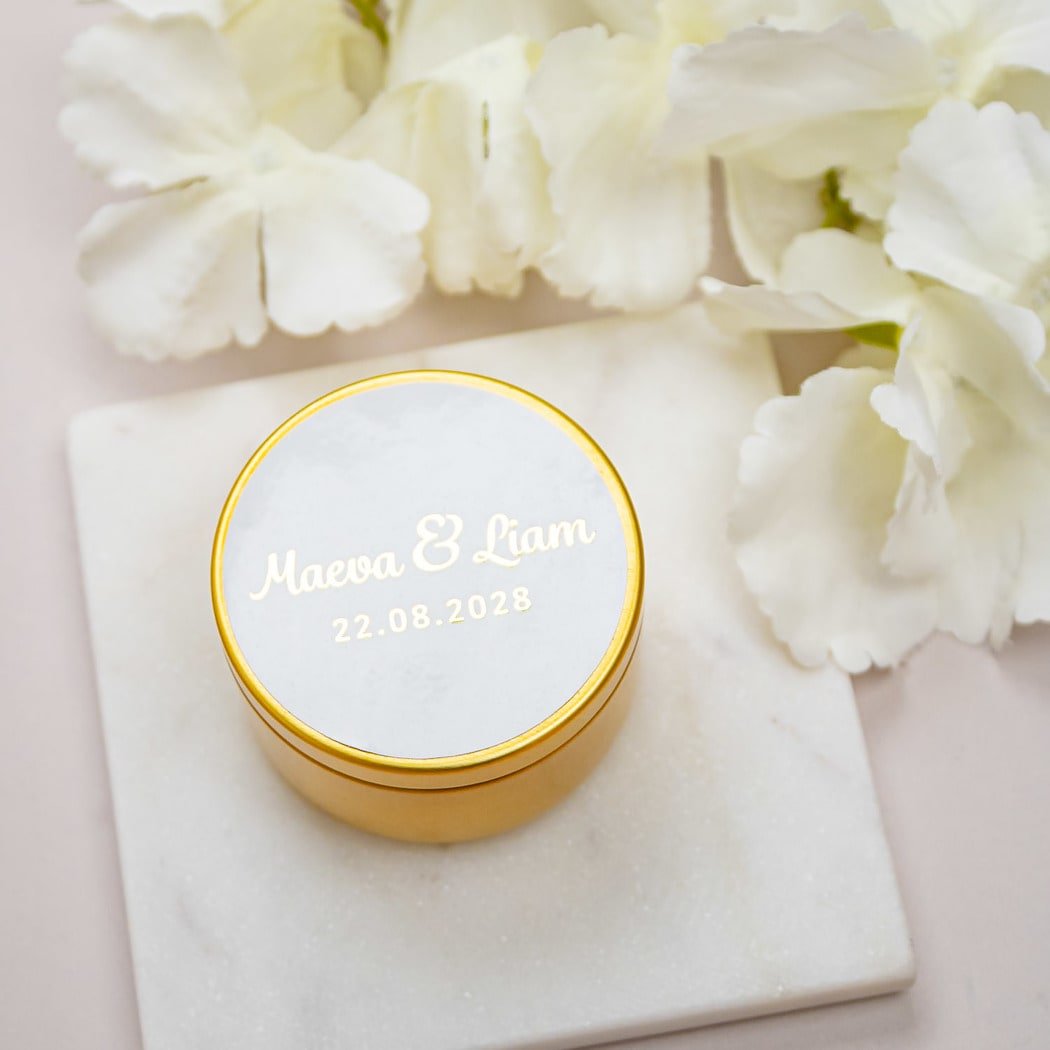 "Uma - Sticker" - Faire-part de mariage chic, élégant et romantique avec dorure or - Wedding stationery - Création Luxe Carterie Studio