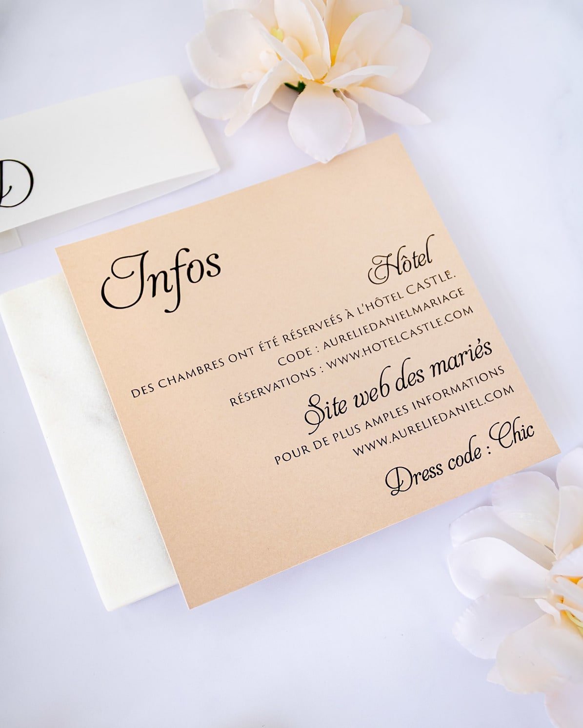 "Vanilla" - Faire-part de mariage laser cut élégant et romantique avec dorure or - Wedding stationery - Création Luxe Carterie Studio