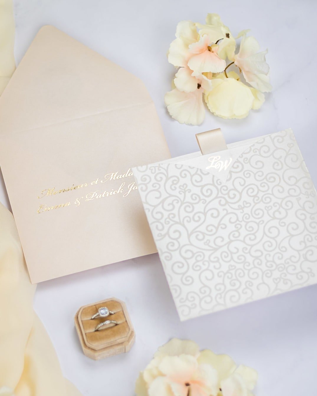 "Willa" - Faire-part de mariage chic, élégant et romantique avec dorure or - Wedding stationery - Création Luxe Carterie Studio
