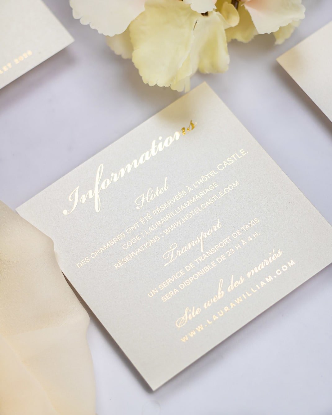 "Willa" - Faire-part de mariage chic, élégant et romantique avec dorure or - Wedding stationery - Création Luxe Carterie Studio