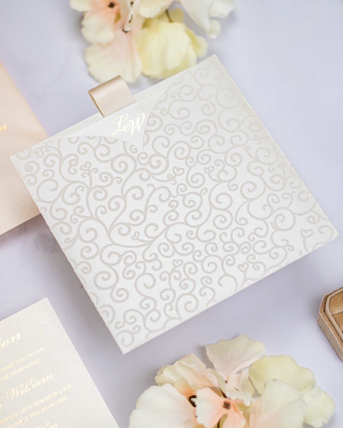 "Willa" - Faire-part de mariage chic, élégant et romantique avec dorure or - Wedding stationery - Création Luxe Carterie Studio