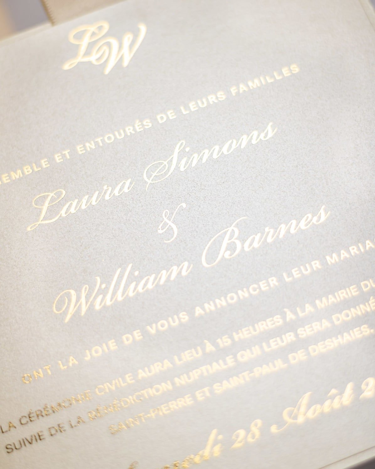 "Willa" - Faire-part de mariage chic, élégant et romantique avec dorure or - Wedding stationery - Création Luxe Carterie Studio