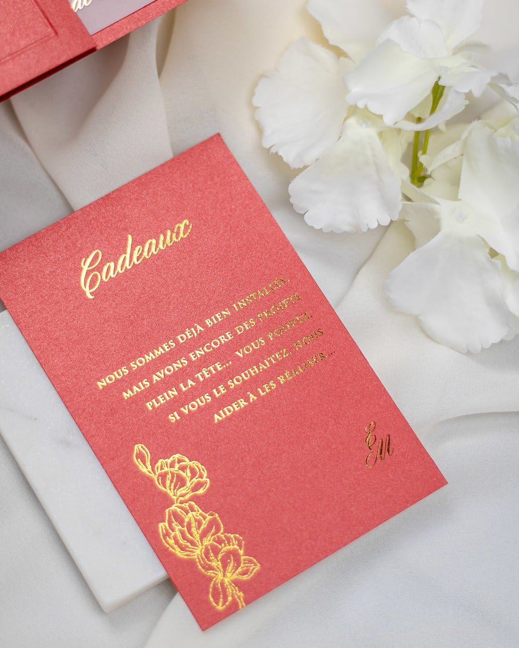 "Zoé" - Faire-part de mariage chic, élégant et romantique avec dorure or - Wedding stationery - Création Luxe Carterie Studio