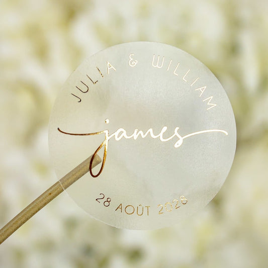 "Ada - Sticker" - Faire-part de mariage chic, élégant et romantique avec dorure or - Wedding stationery - Création Luxe Carterie Studio