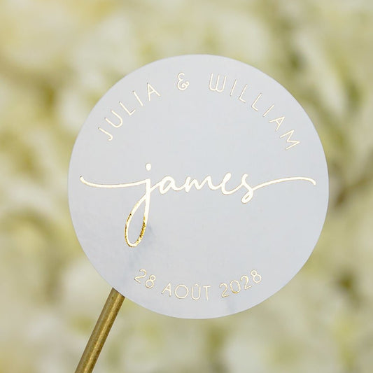"Ada - Sticker" - Faire-part de mariage chic, élégant et romantique avec dorure or - Wedding stationery - Création Luxe Carterie Studio