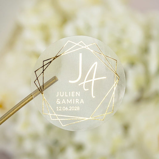 "Alessia - Sticker" - Faire-part de mariage chic, élégant et romantique avec dorure or - Wedding stationery - Création Luxe Carterie Studio
