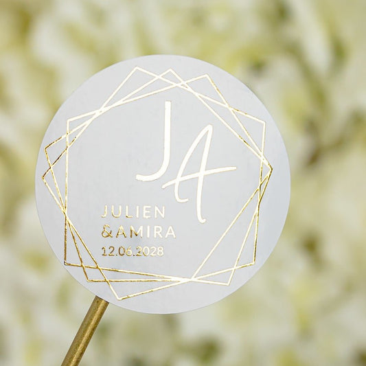 "Alessia - Sticker" - Faire-part de mariage chic, élégant et romantique avec dorure or - Wedding stationery - Création Luxe Carterie Studio