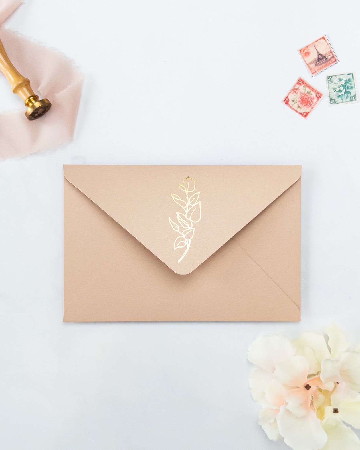 ALINEA - Enveloppe épaisse avec Dorure - Enveloppe - 12 cm x 16.5 cm - Luxe Carterie Studio