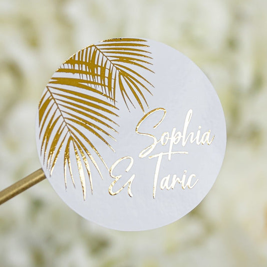"Aloha - Sticker" - Faire-part de mariage chic, élégant et romantique avec dorure or - Wedding stationery - Création Luxe Carterie Studio