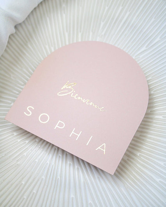 "Alya - Marque-place" – Marque-place chic, élégant et romantique avec dorure or pour réception de mariage – Papeterie de mariage - Wedding stationery - Création Luxe Carterie Studio