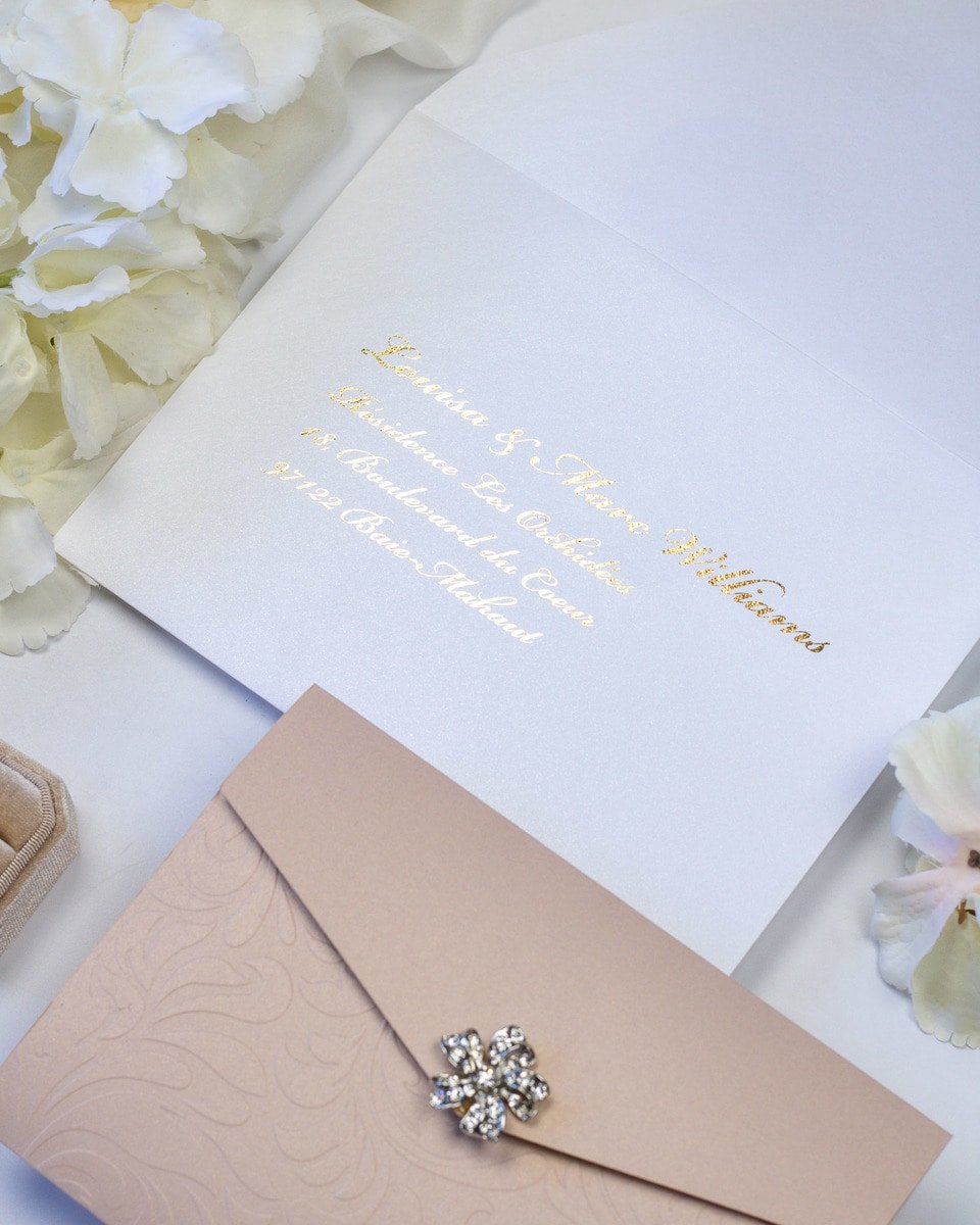 Ancolie - Échantillon - Faire - part - Luxe Carterie Studio
