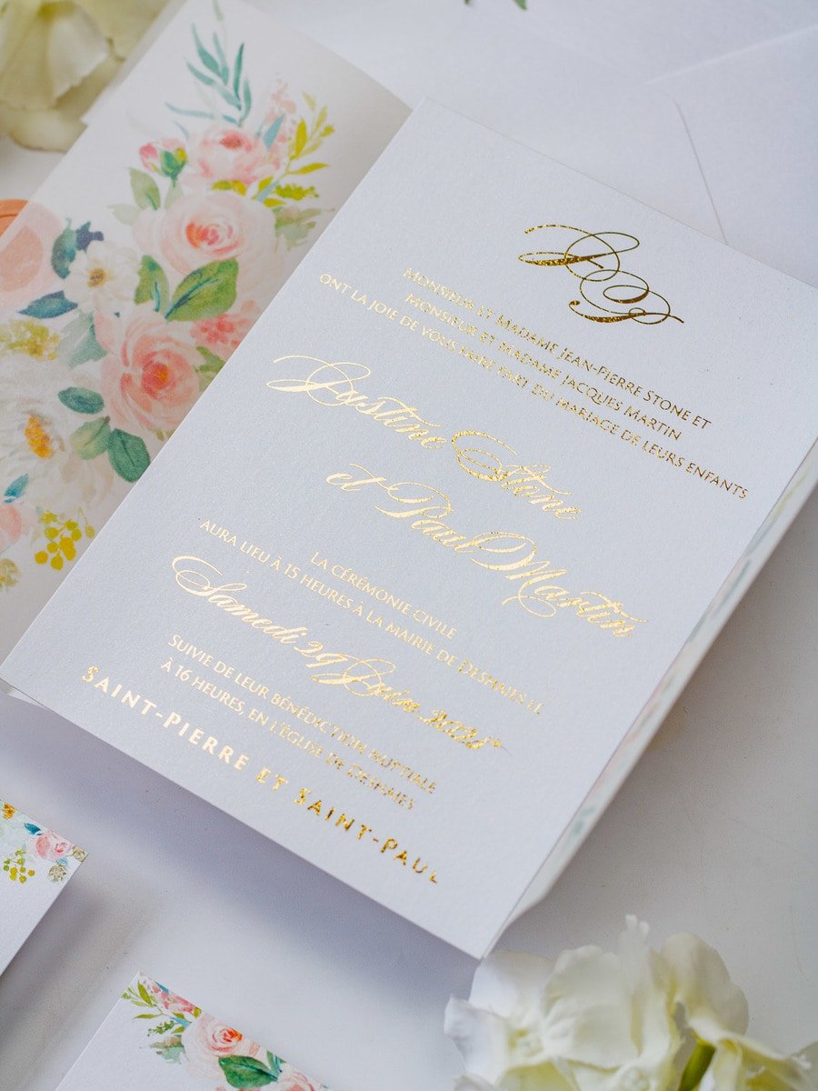 Anémone - Échantillon - Faire - part - Luxe Carterie Studio