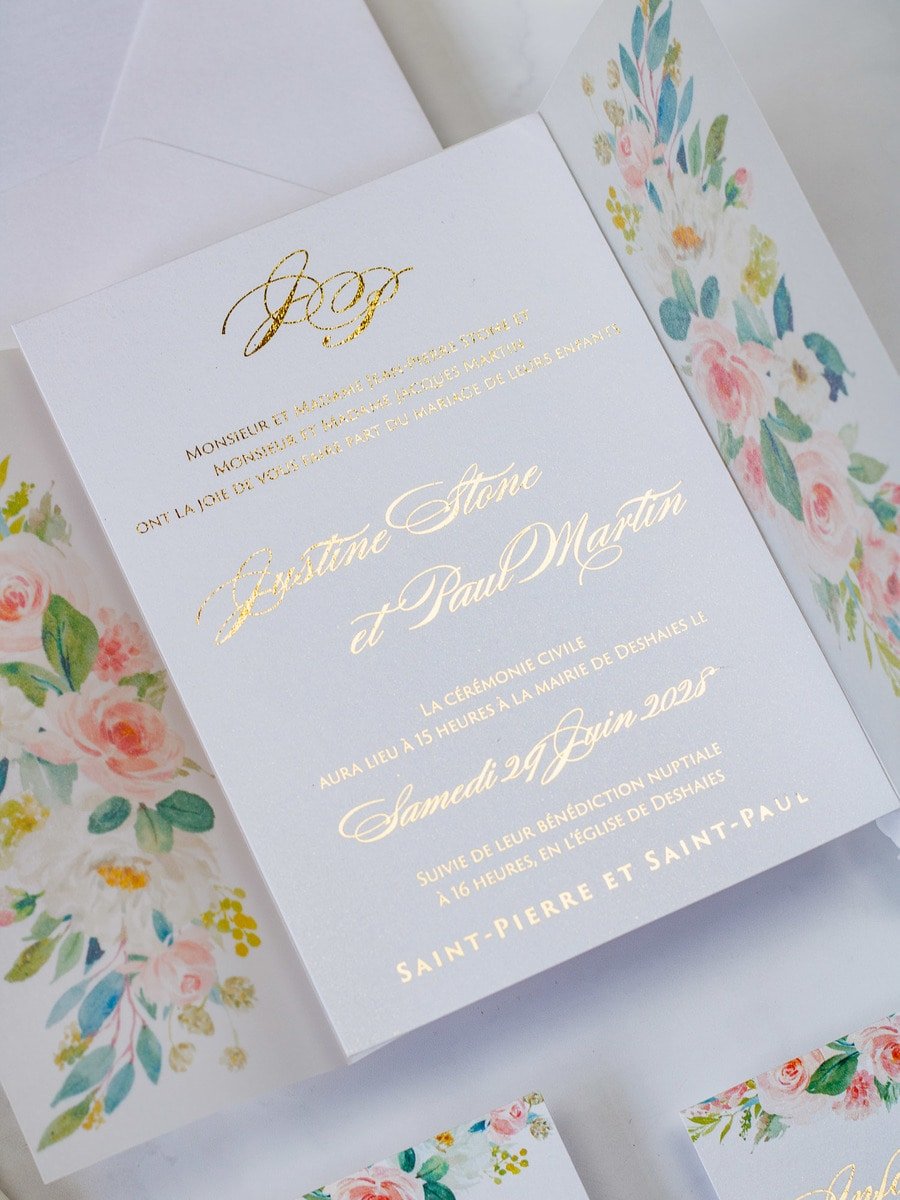 Anémone - Échantillon - Faire - part - Luxe Carterie Studio