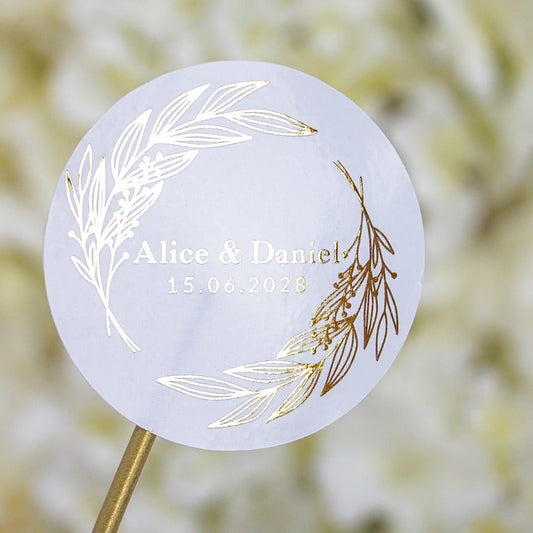 "Aria - Sticker" - Faire-part de mariage chic, élégant et romantique avec dorure or - Wedding stationery - Création Luxe Carterie Studio