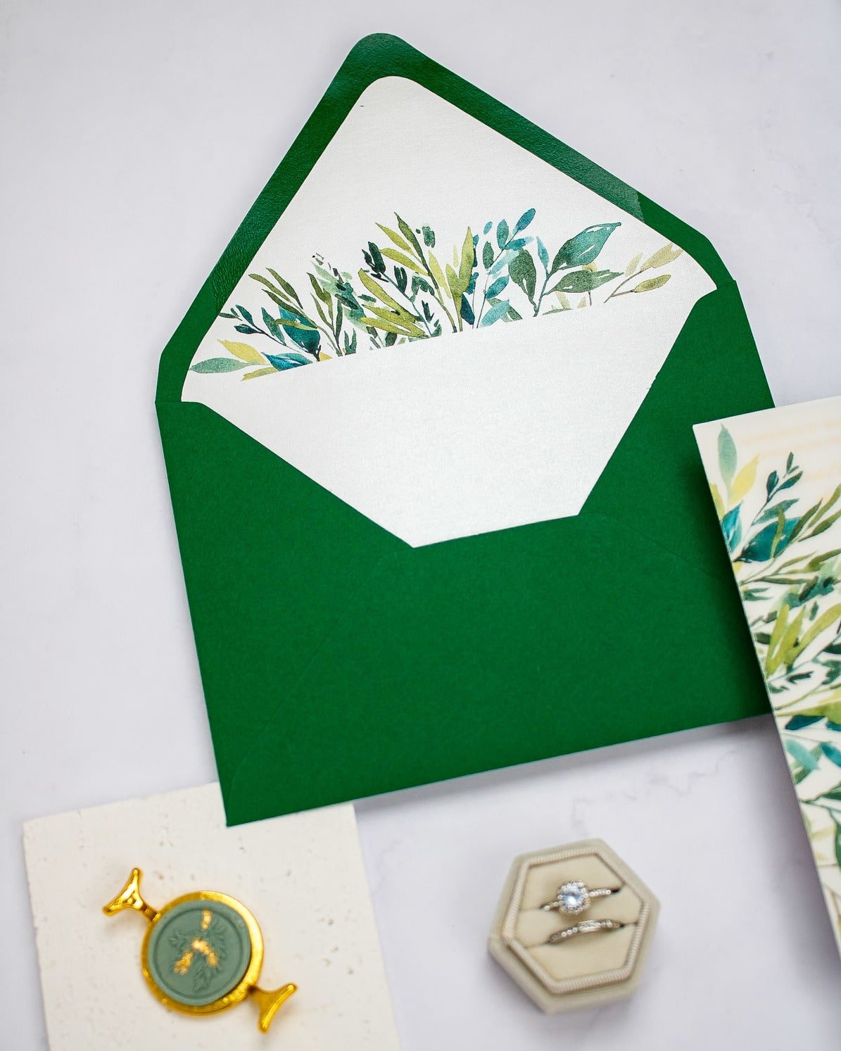 "Arum" - Faire-part de mariage fleuris élégant et romantique avec dorure or et wax seal – Wedding stationery - Création Luxe Carterie Studio