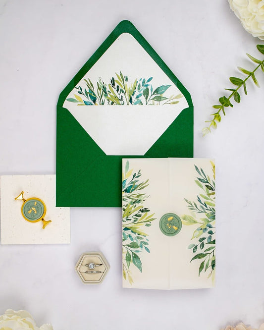 "Arum" - Faire-part de mariage fleuris élégant et romantique avec dorure or et wax seal – Wedding stationery - Création Luxe Carterie Studio