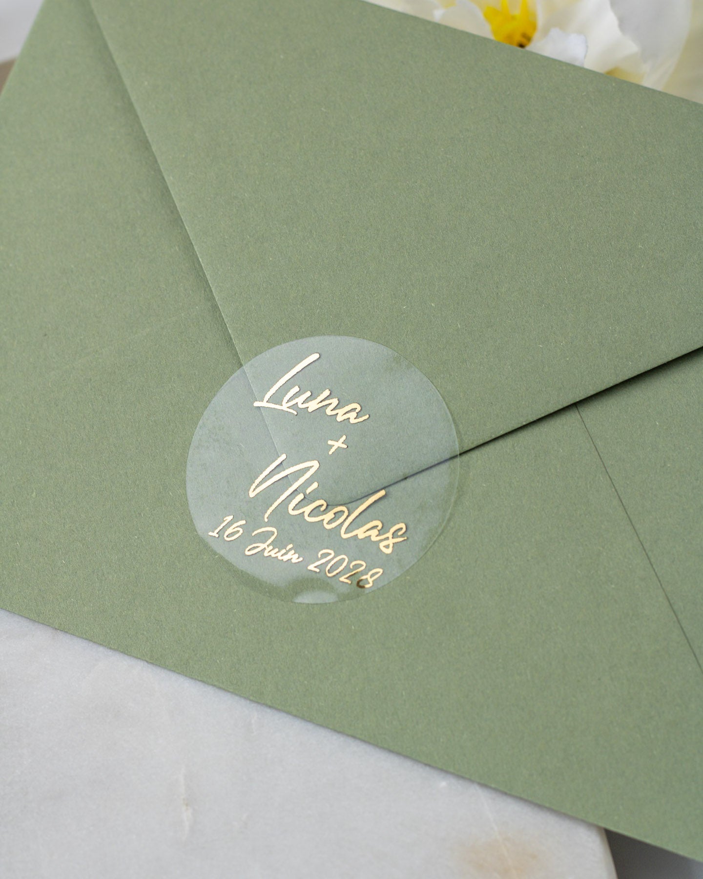 Aura - Sticker (lot de 15) - Stickers étiquettes - 4 cm - Lot de 15 - Luxe Carterie Studio