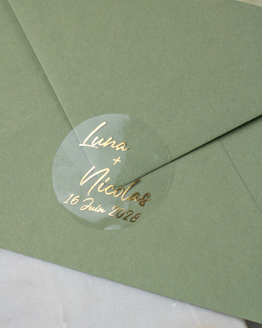 Aura - Sticker (lot de 15) - Stickers étiquettes - 4 cm - Lot de 15 - Luxe Carterie Studio