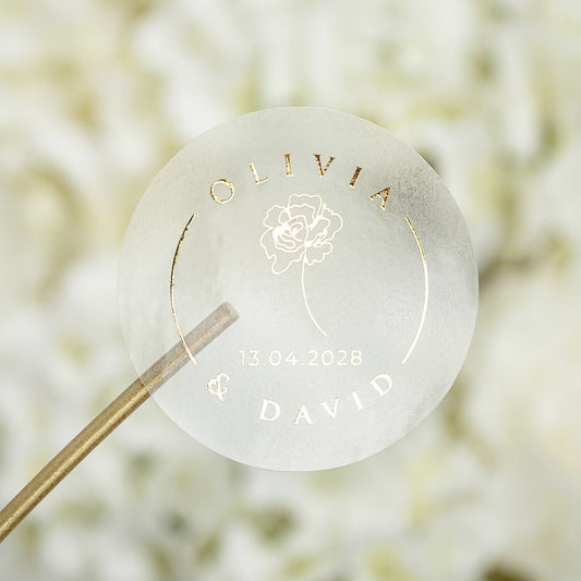 "Aurora - Sticker" - Faire-part de mariage chic, élégant et romantique avec dorure or - Wedding stationery - Création Luxe Carterie Studio