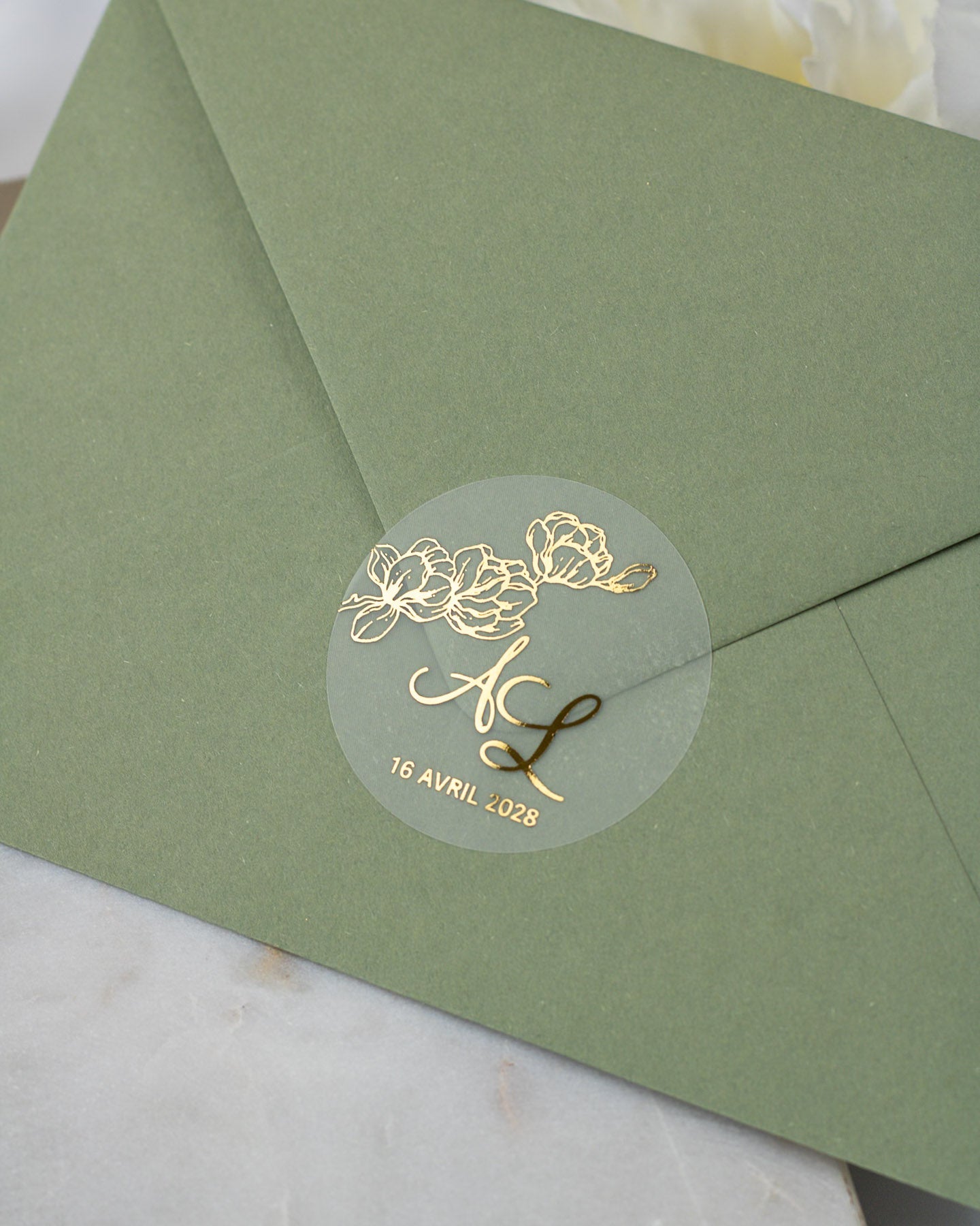 Azaléa - Sticker (lot de 15) - Stickers étiquettes - 4 cm - Lot de 15 - Luxe Carterie Studio