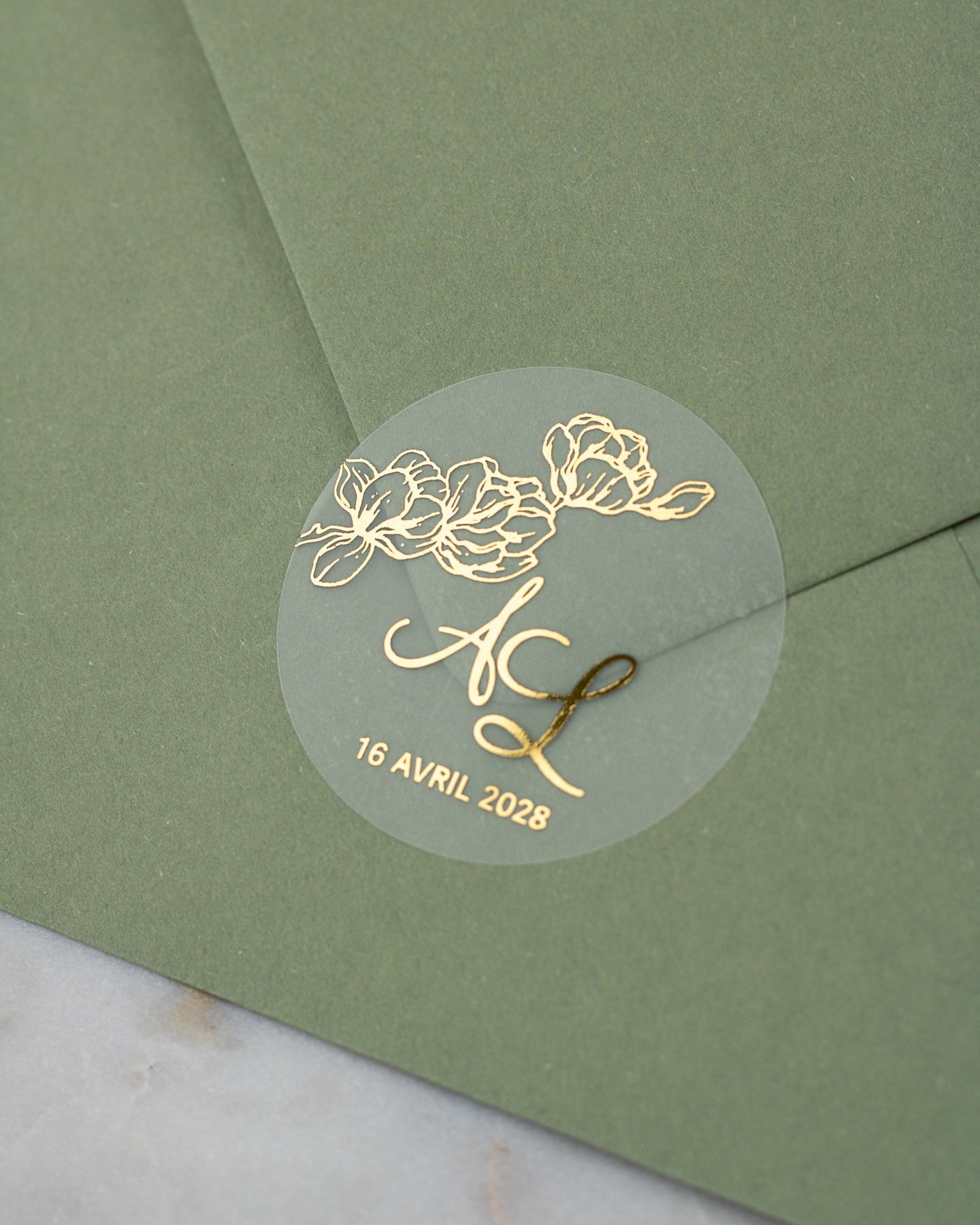 Azaléa - Sticker (lot de 15) - Stickers étiquettes - 4 cm - Lot de 15 - Luxe Carterie Studio