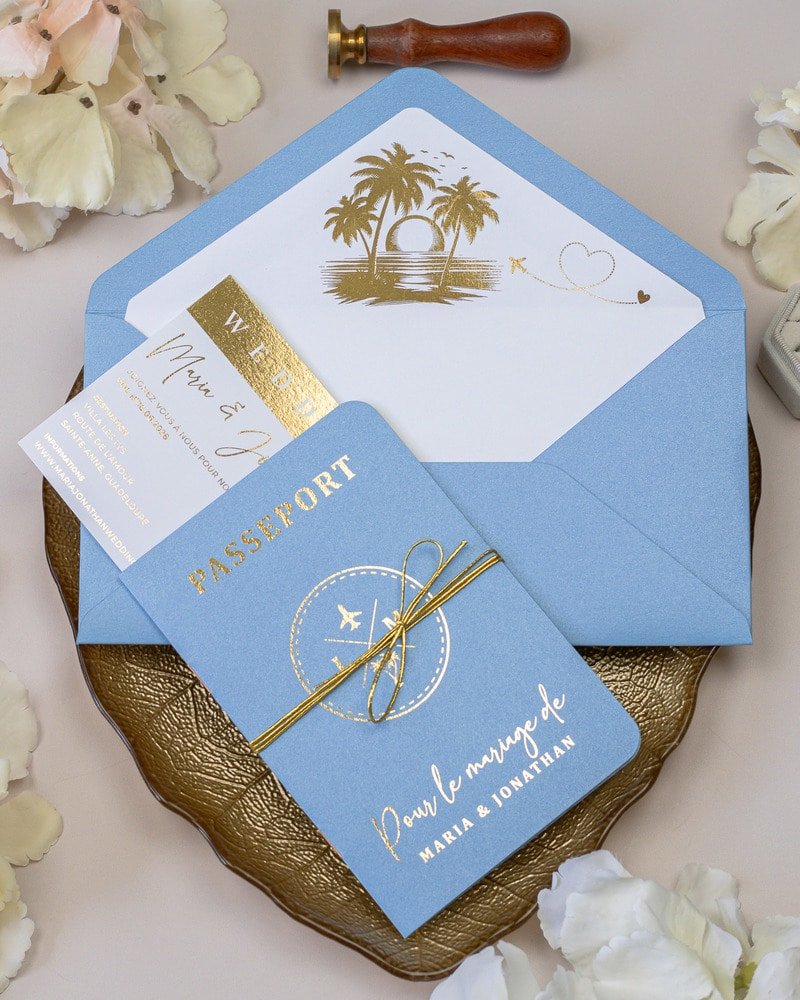 Baya - Passeport - Faire - part - Sans pochette - Aucune enveloppe - Luxe Carterie Studio