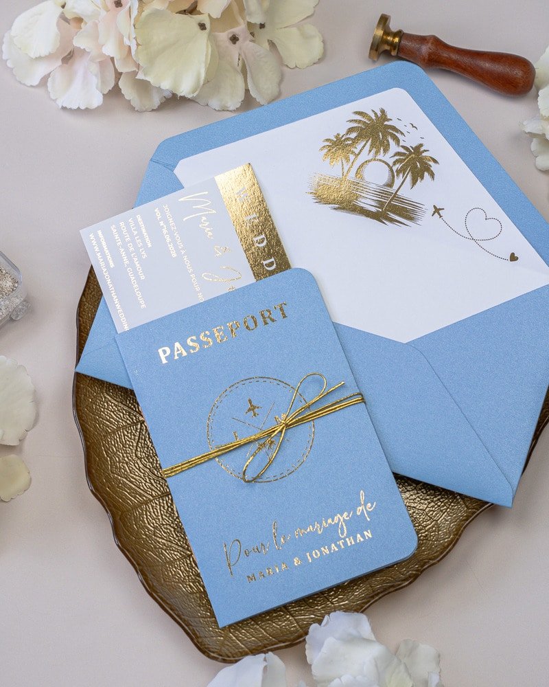 Baya - Passeport - Échantillon - Faire - part - Luxe Carterie Studio