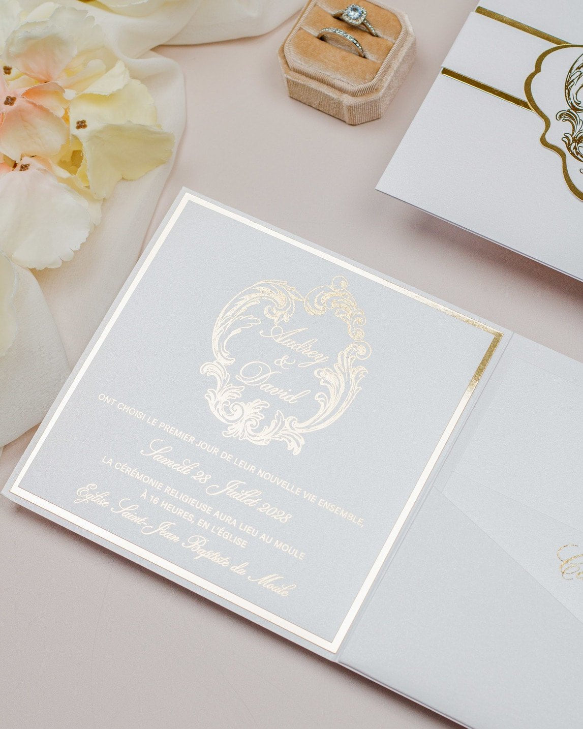 Bleuet - Échantillon - Faire - part - Luxe Carterie Studio