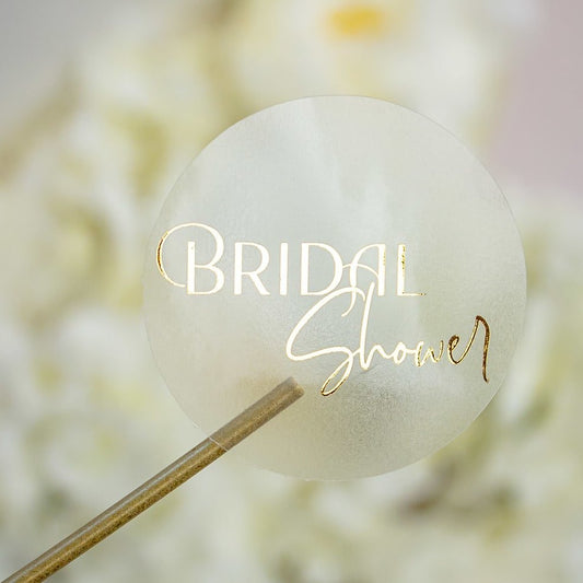 "Bridal Shower - Sticker" - Sticker EVJF sur mesure – Bridal Shower - Accessoire chic pour enterrement de vie de jeune fille – Papeterie de mariage moderne – Wedding stationery - Création Luxe Carterie Studio