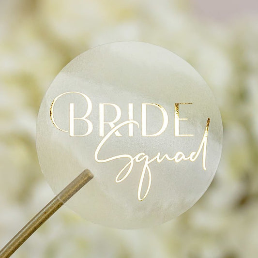 "Bride Squad - Sticker" - Sticker EVJF sur mesure – Bride Squad - Accessoire chic pour enterrement de vie de jeune fille – Papeterie de mariage moderne – Wedding stationery - Création Luxe Carterie Studio