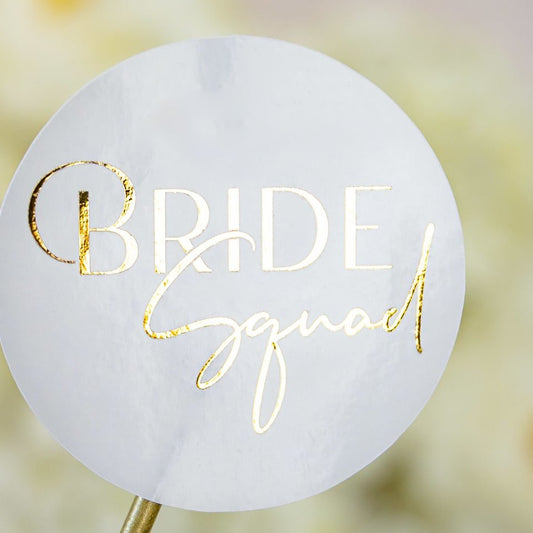 "Bride Squad - Sticker" - Sticker EVJF sur mesure – Bride Squad - Accessoire chic pour enterrement de vie de jeune fille – Papeterie de mariage moderne – Wedding stationery - Création Luxe Carterie Studio