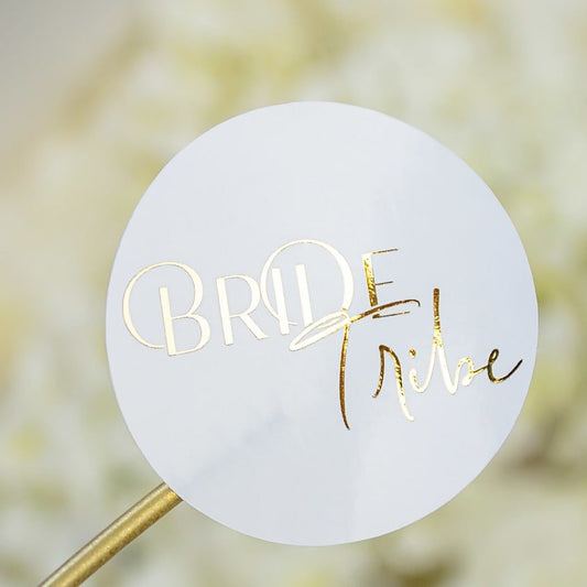 "Bride Tribe - Sticker" - Sticker EVJF sur mesure – Bride Tribe - Accessoire chic pour enterrement de vie de jeune fille – Papeterie de mariage moderne – Wedding stationery - Création Luxe Carterie Studio
