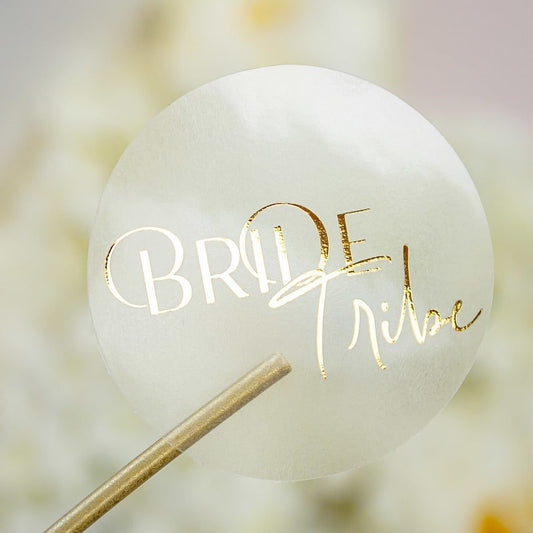 "Bride Tribe - Sticker" - Sticker EVJF sur mesure – Bride Tribe - Accessoire chic pour enterrement de vie de jeune fille – Papeterie de mariage moderne – Wedding stationery - Création Luxe Carterie Studio