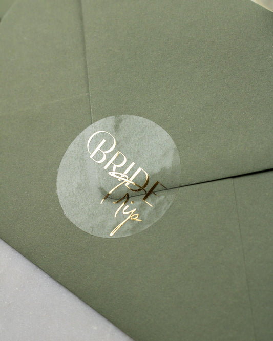Bride Trip - Sticker (lot de 15) - Stickers étiquettes - 4 cm - Lot de 15 - Luxe Carterie Studio