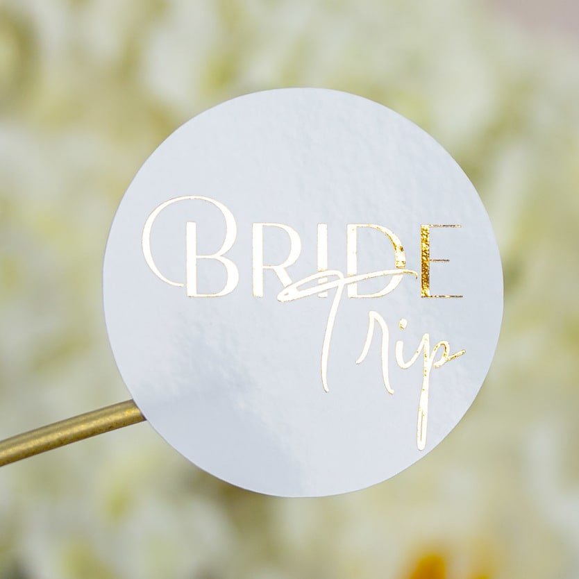 Bride Trip - Sticker (lot de 15) - Stickers étiquettes - 4 cm - Lot de 15 - Luxe Carterie Studio