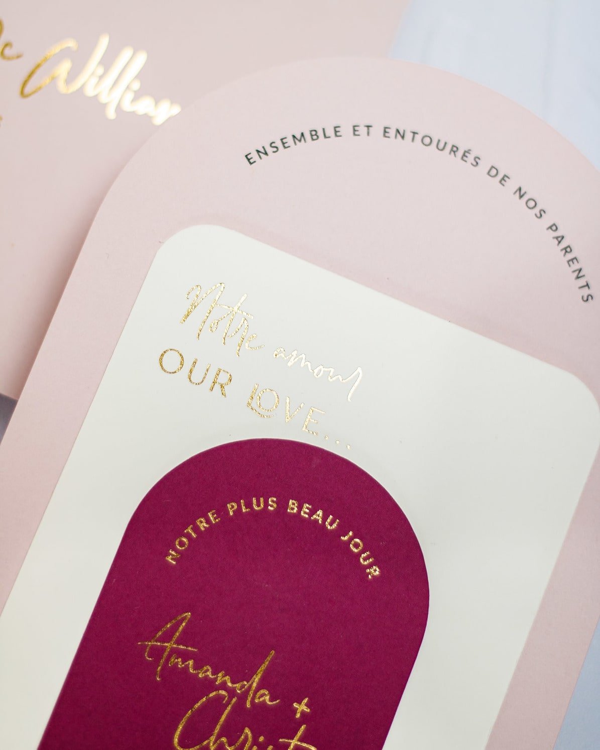 "Calla" - Faire-part de mariage moderne, chic et élégant avec dorure or – Wedding stationery - Création Luxe Carterie Studio