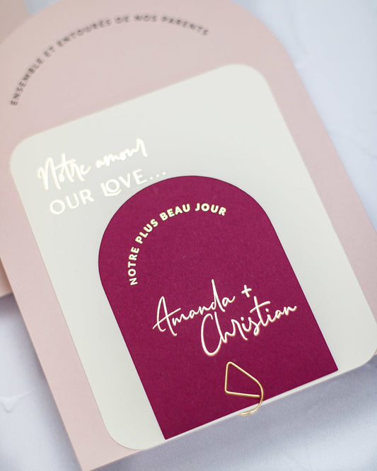 "Calla" - Faire-part de mariage moderne, chic et élégant avec dorure or – Wedding stationery - Création Luxe Carterie Studio