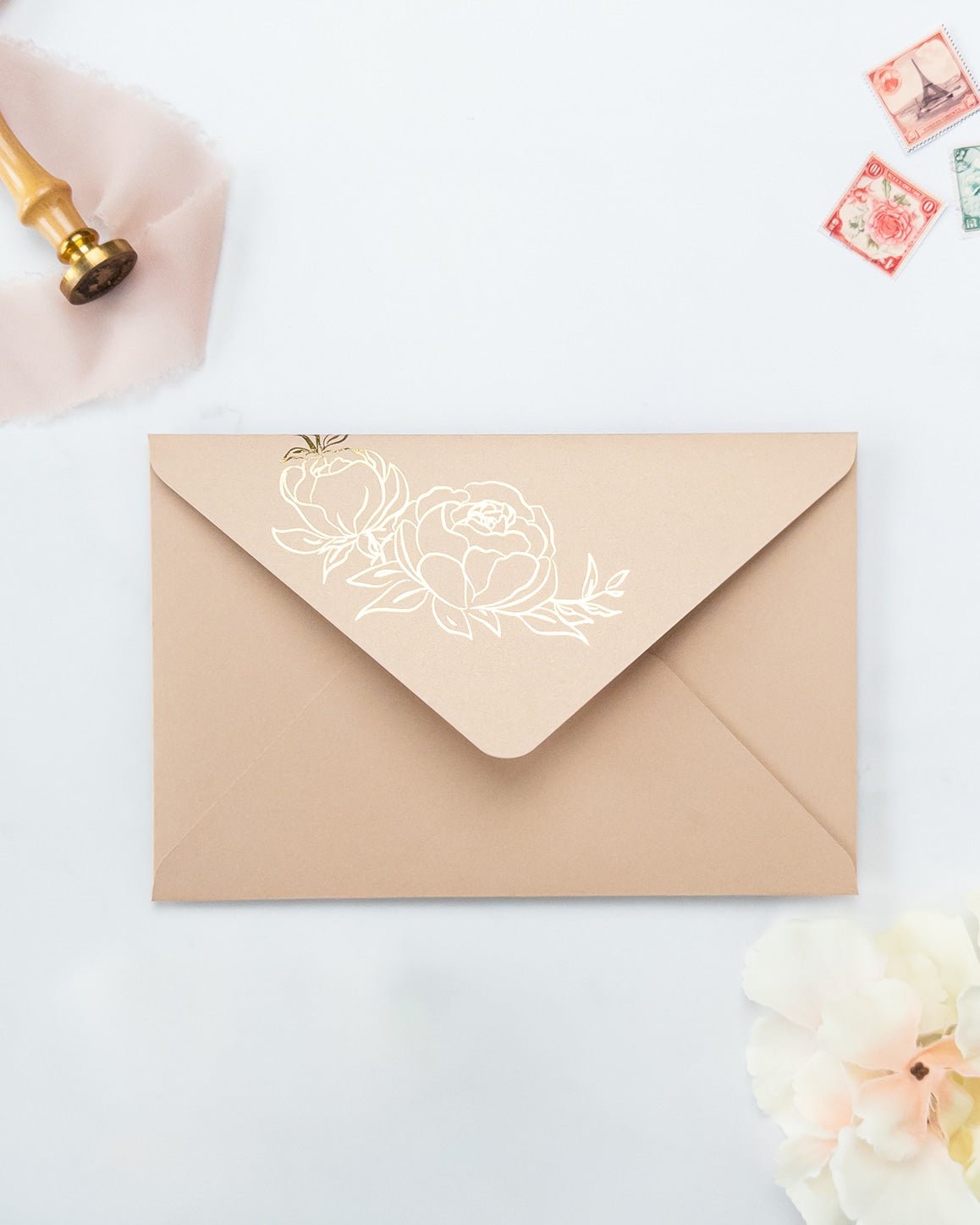 CALLISTA - Enveloppe épaisse avec Dorure - Enveloppe - 12 cm x 16.5 cm - Luxe Carterie Studio
