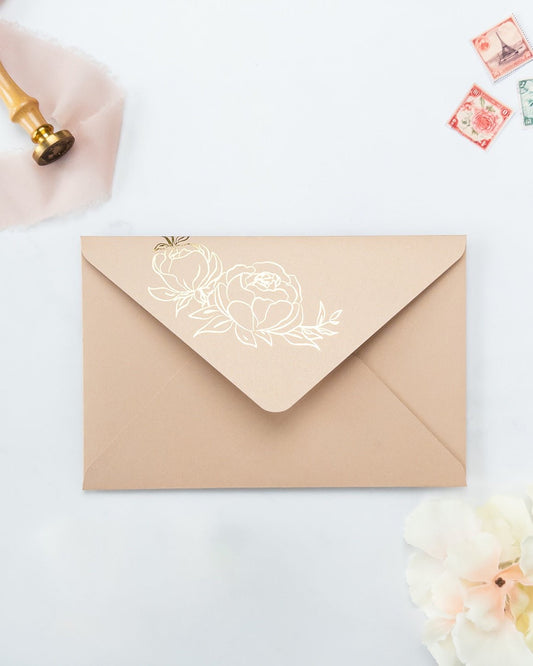 CALLISTA - Enveloppe épaisse avec Dorure - Enveloppe - 12 cm x 16.5 cm - Luxe Carterie Studio