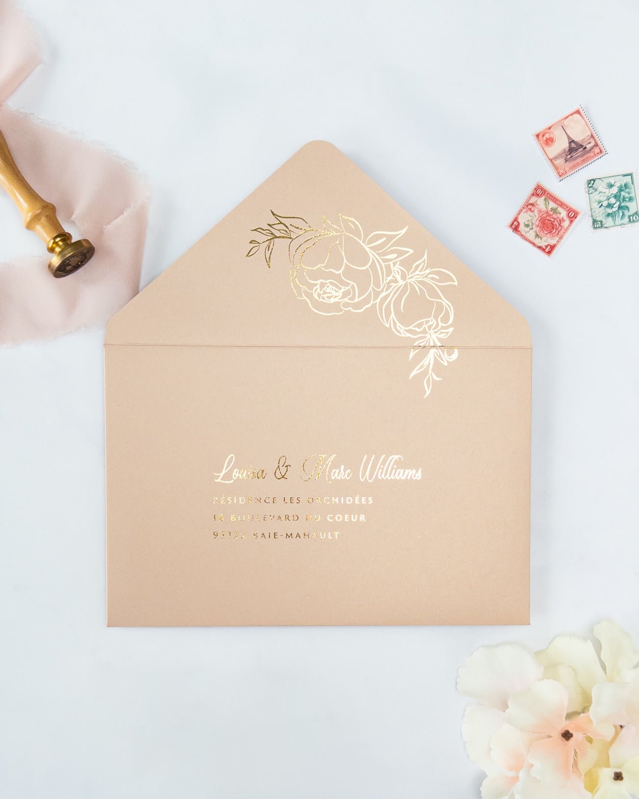 CALLISTA - Enveloppe épaisse avec Dorure - Enveloppe - 12 cm x 16.5 cm - Luxe Carterie Studio